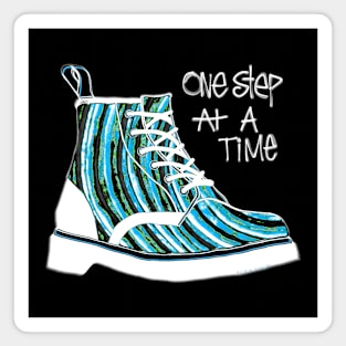 One Step At A Time Blue Magnet